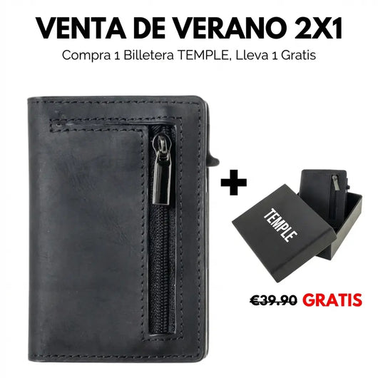 TEMPLE® Billetera de Cuero Genuino
